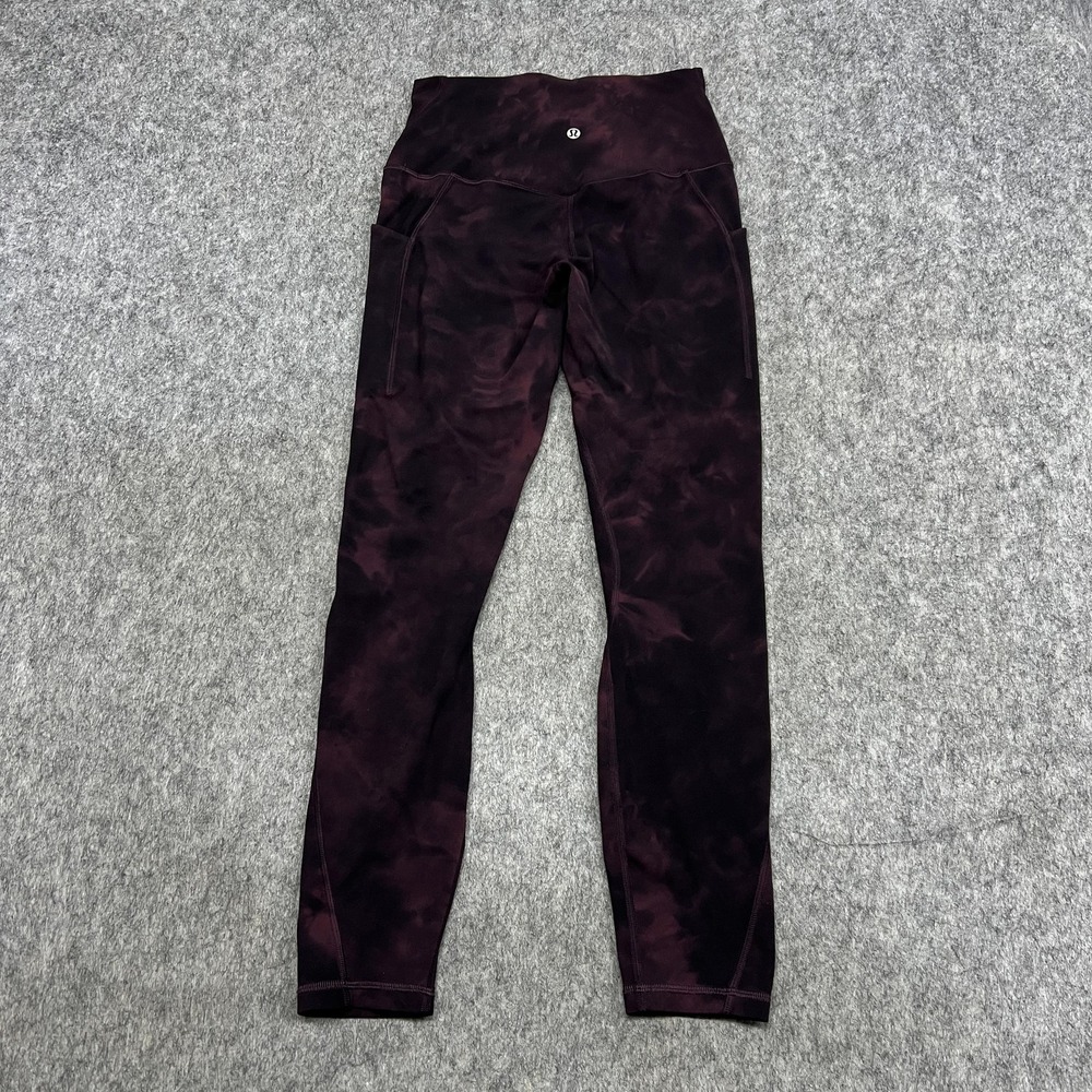Lululemon Leggings Womens 6 Purple Tie Dye Align High Rise Pocket Ankle Pants - Picture 2 of 16